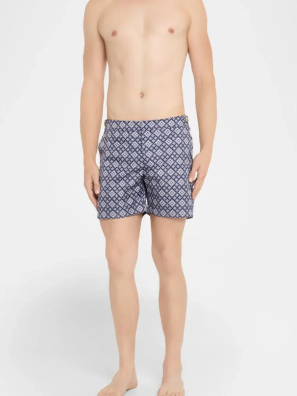 Orlebar Brown Bulldog Paisley Swim Shorts Size 31 Night Iris